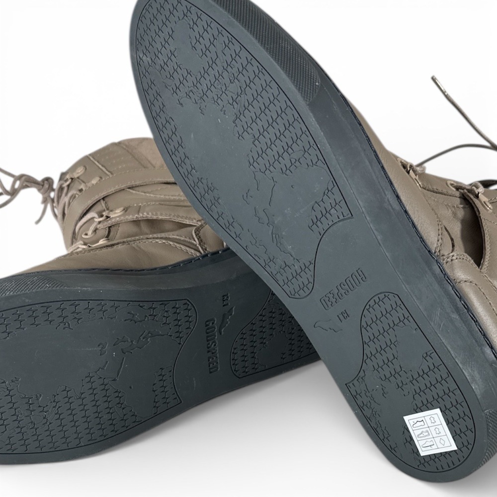 Godspeed Movement‎ Combat Boots Khaki Leather Lace Up Unisex Wm 12/Men 10/11 NIB - Picture 9 of 11